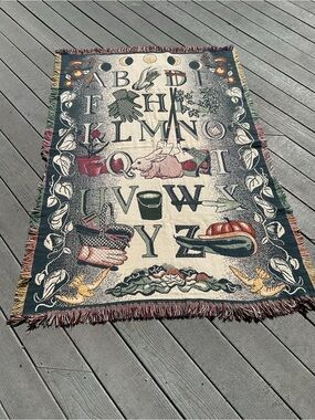 Garden Alphabet Tapestry Throw 65” x 45”